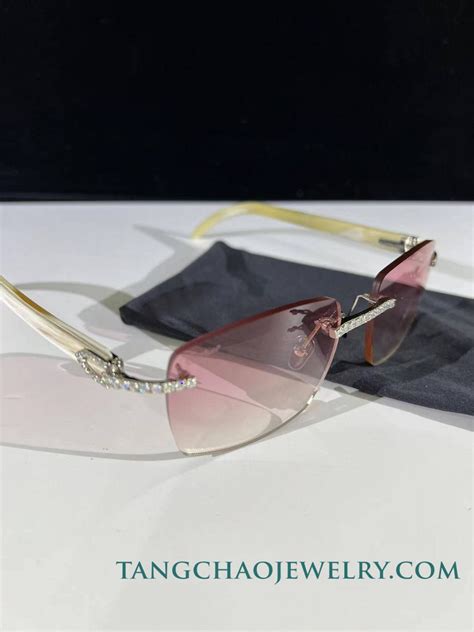 cartier glasses with moissanite